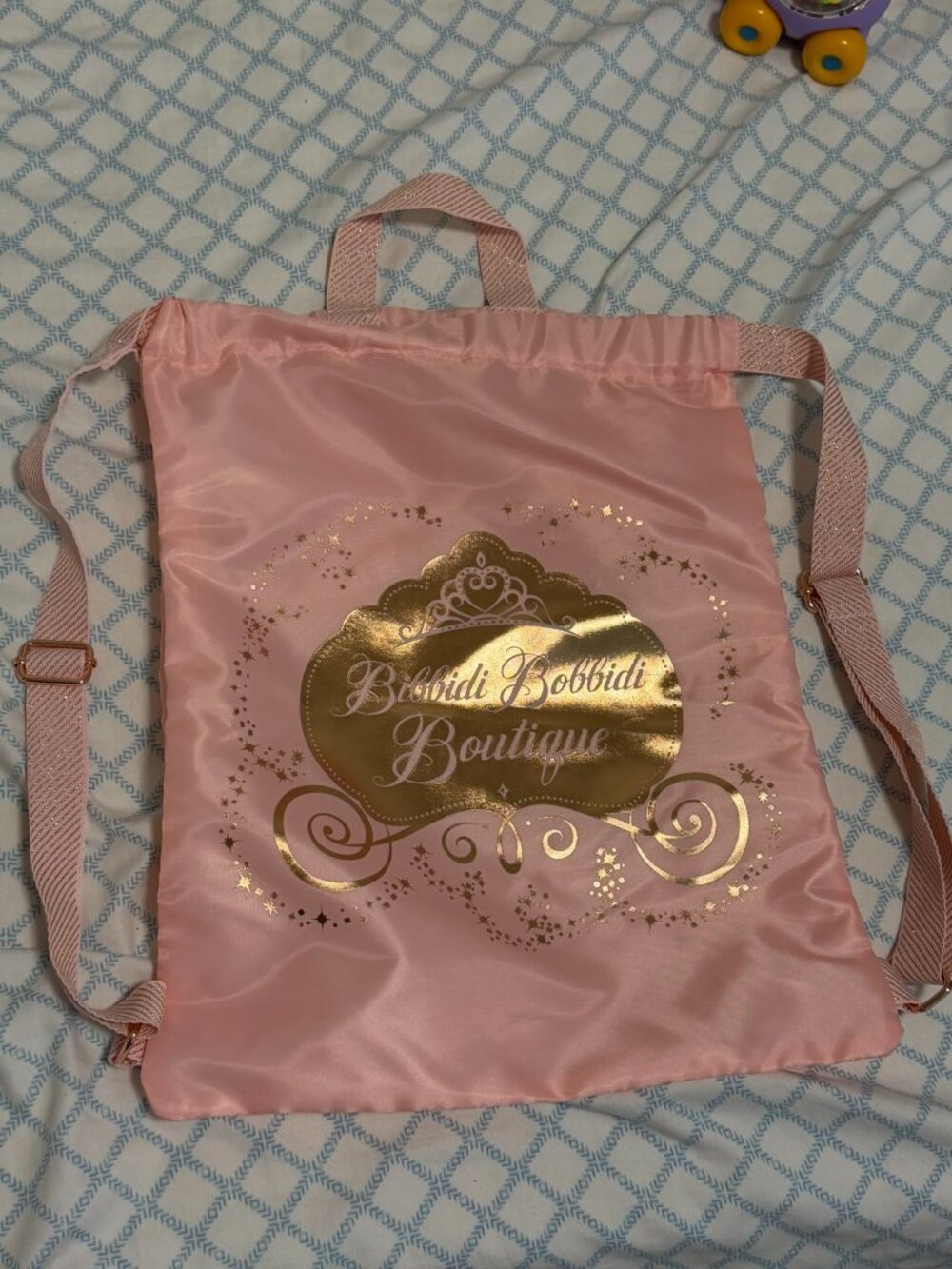 NEW. Disneyland Bibbidi Bobbidi Boutique Pink Satin Backpack.